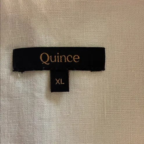 Quince Women’s Linen Short Sleeve Button Front Shirt Blouse Pink XL