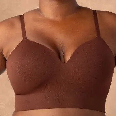 TrueKind Supportive Comfort Wireless Bralette TruLab10210 XL Chocolate Brown