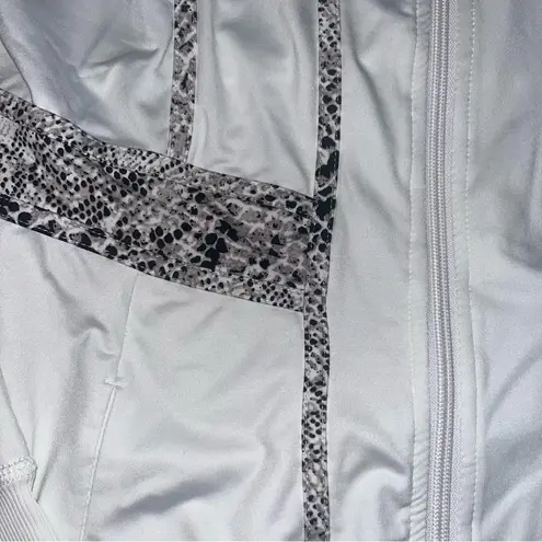Boston Proper  Snakeskin Patterned Athletic Zip-Up Jacket - Image 3