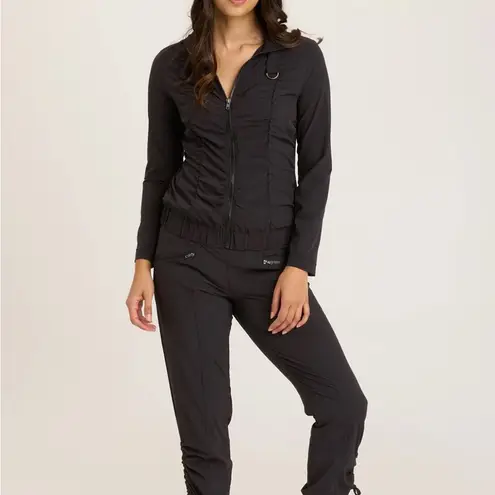 Wearables XCVI momentum whisper stretch ruched jacket black medium