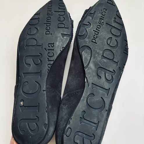 Pedro Garcia Albany Slip On Suede Leather Pointed Toe Ballet Flats Grey Sz 38/8 Brown