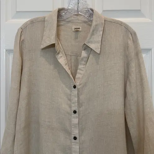 L'Agence  Bella 3/4-Sleeve Linen Shirtdress Size Medium