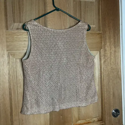 R & M Richards Women's Petite Cream and Gold top size 16