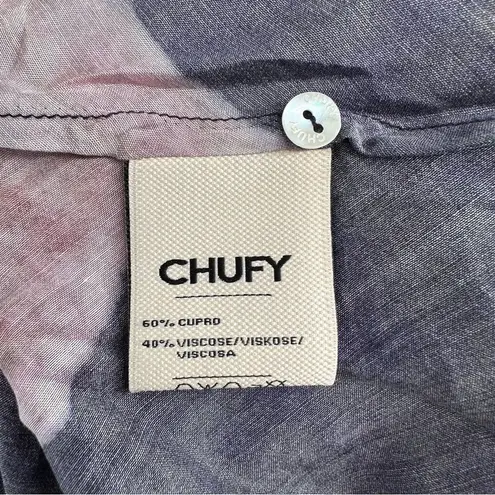 Chufy Northern Lights Kaia Navy Watercolor Top size Small Ruffle Tie Dye Stripes Blue