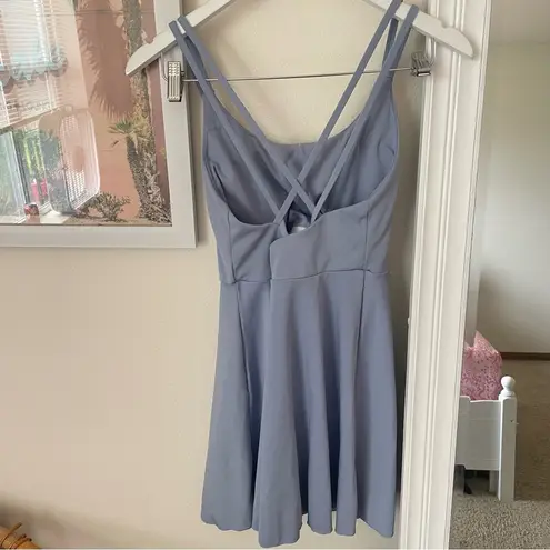 Halara Strappy Light Blue Grey Mini Active Dress