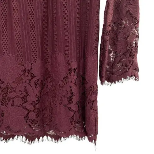 Chance or Fate Women’s Maroon Lace High Neck Blouse Top Victorian Vamp Goth