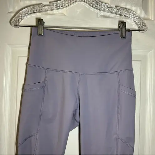 90 Degree by Reflex Lavender Purple Pull On Crop Leggings S