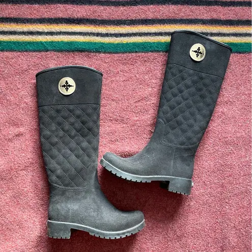 CHARLESTON SHOE CO. wentworth rain boot in black preppy equestrian Size 6