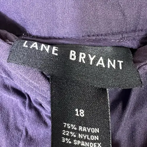 Lane Bryant  Career Pants Womens 18 Purple Mid Rise Stretch Classic Work Corpcore