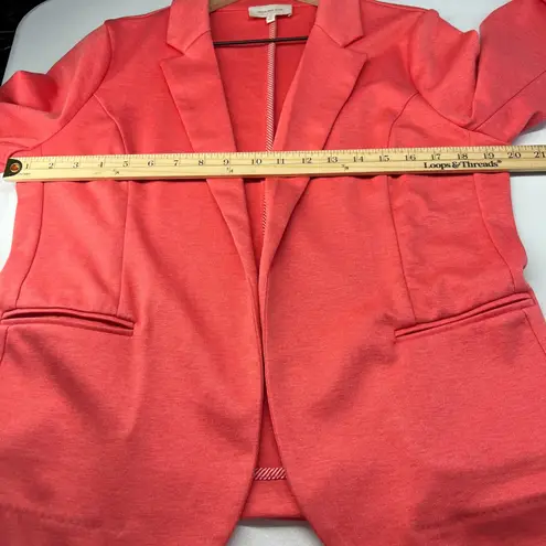 Skies Are Blue Blazer Jacket Womens M Heather Coral Pink Notch Lapel Open Front - Image 12