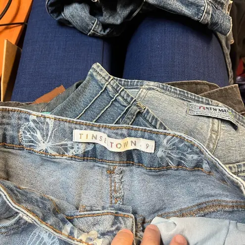 Tinseltown Butterfly Cutoff Shorts – Raw Hem Denim Size 9 Y2K Festival Vibes