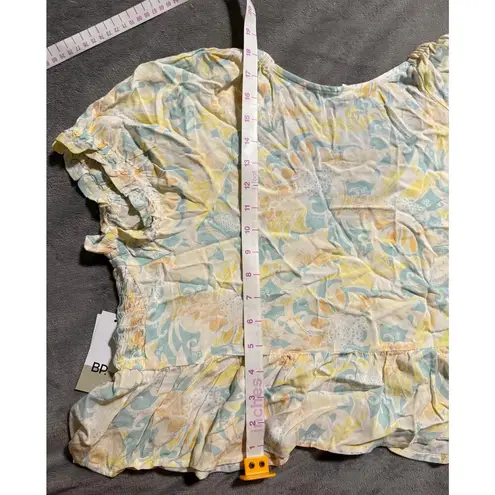 NWT BP. Size 1X Plus Size Babydoll Shirred Crop Top Teal