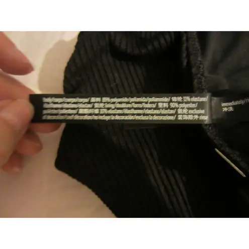 Victoria’s Secret PINK Ribbed One Piece Swimsuit Strappy Sides XS Black