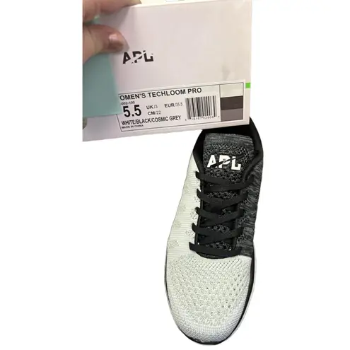 APL NWT TechLoom Pro White Black Cosmic Grey Athletic Running Sneakers Womens 5