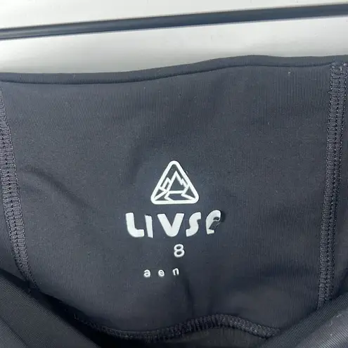 LIVSN Womens Size 8 Trail Tights Black Legging Ankle Zipper Pocket