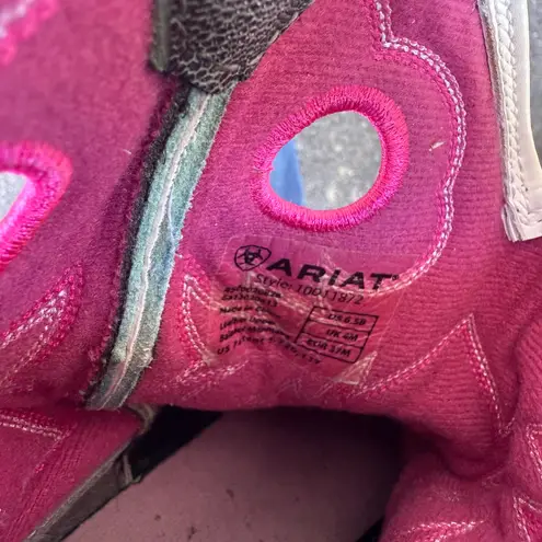 Ariat  6.5B Fatbaby Sheila Gray Gator Print Green Suede Cowboy Boots 10011872