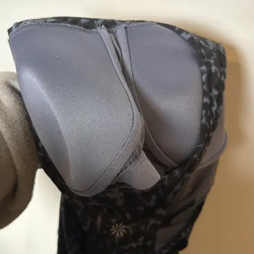 Athleta  Stardust Spinnerette Workout Tank Top w/ Bra Zipper Pocket Mesh Cut Out