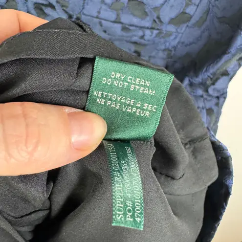 Ralph Lauren Lauren Lace Sheath Dress Size 10 Navy Sleeveless Party Cocktail