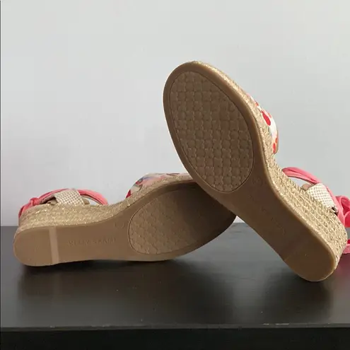 Kelly & Katie Pink and Red Espadrille Wedges