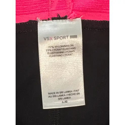 VSX Victoria Secret Sport Shorts Womens Large Black Pink Athletic Gym