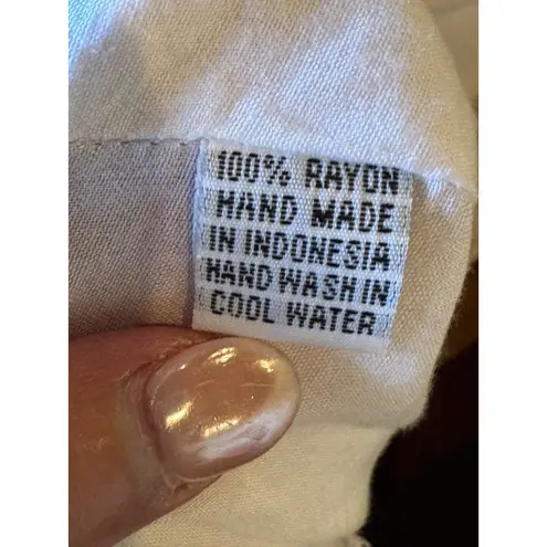 Tiare Hawaii Coverup Women OS White Crochet Embroidered Flowy Beach Swim Boho