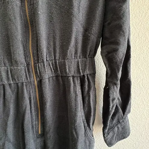 DÔEN Serre Zip Front Utility Silk Jumpsuit Black size XS