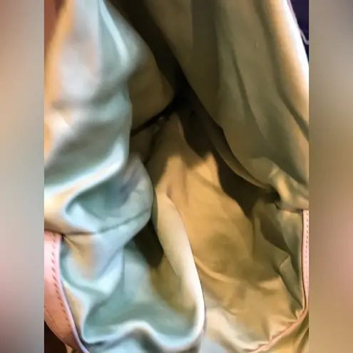 B Makowsky B.Makowsky Leather Bucket Handbag - Bone/Cream Green Inside Silver Hardw…