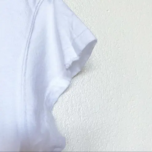 Revolve  WSLY White Lightly Distressed Crewneck Tee Size XS