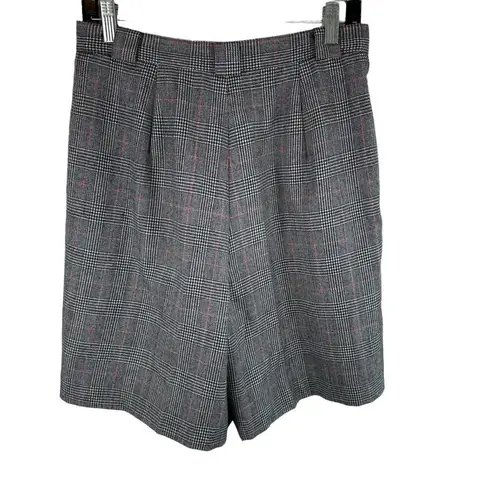 American Vintage David N. Vintage 100% Wool Plaid Pleated High Rise Tweed Shorts Retro Culotte 12