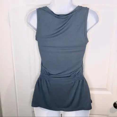 Modcloth  Side Smocked Tank Top Easily Leisurely Knit Blue XXS