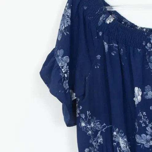 City Chic Womens Floral Off The Shoulder Smocked Maxi Dress Size S/16 Boho