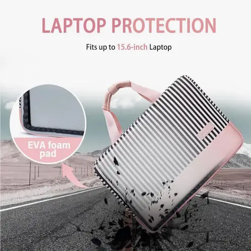 NWT Bosidu Water Resistant Canvas Women Briefcase for Work, Business, etc. Pink