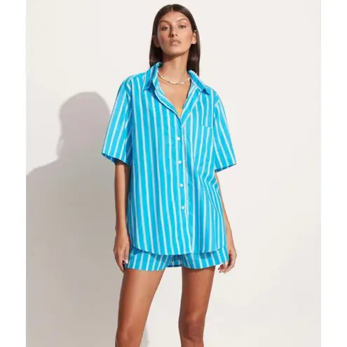 Faithfull the Brand Faithful the Brand Shirt Womens Medium Blue White Maya Striped Arden Top