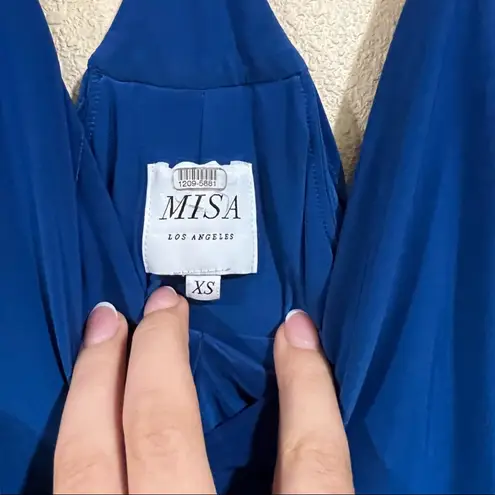 MISA Los Angeles royal blue jersey draped dress