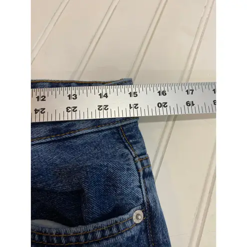 Pull & Bear High Waist Tapered Jeans US 30 Blue Vintage Wash Denim Fall Autumn