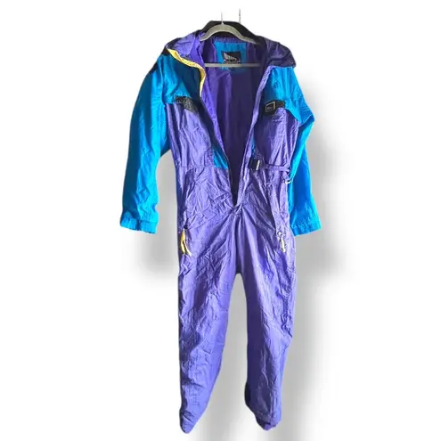 Vintage 90s Inside Edge Purple Blue One Piece Ski Suit Youth XL Womens Fit Snow Size M