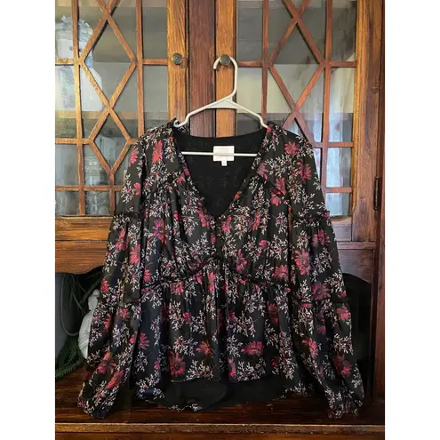 Cinq a Sept Simmons Blouse Size Large Black