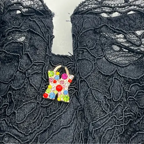 Savage x Fenty Romantic Corded Lace Unlined Balconette Bra Womens 42DD Black Size undefined