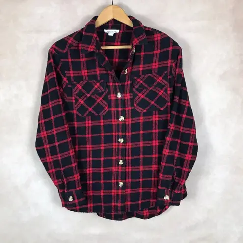 Beach Lunch Lounge Flannel Shirt Black Size XS