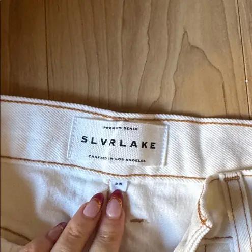 SLVRLAKE Cream Flare Women's Jeans White Size 25