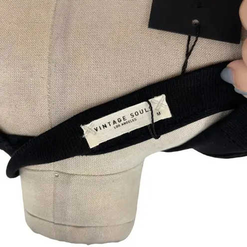 Vintage Souls Juicy Backless Rib Crop Top Black Las Vegas Rhinestone Size Medium