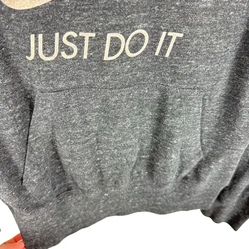 Nike  Dark Gray Vintage Logo Thin Lightweight Hoodie Pullover Top Pockets Size S