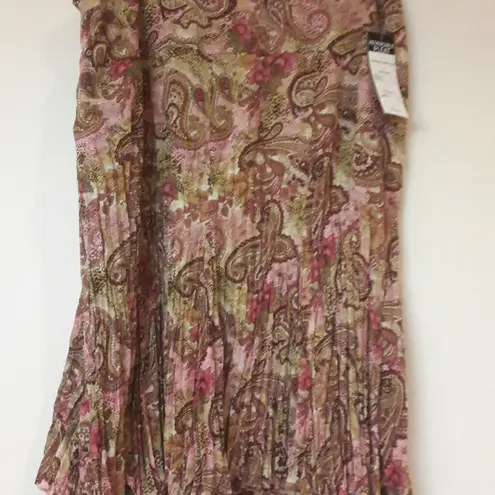 RQT Reversible Skirt Women's 16 Pleated Snake Print & Reversible Floral Print Pink