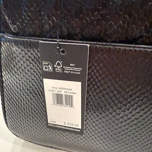 Karl Lagerfeld Paris Agyness Convertible Bag snake NWT