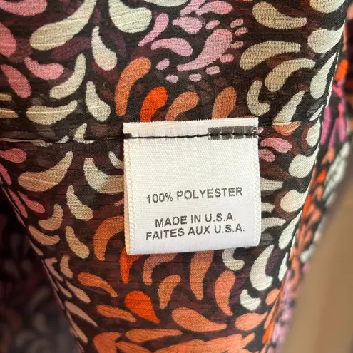 MISA Los Angeles Misa Semi-Sheer Multi-Color Long Sleeve Blouse Top - size Small