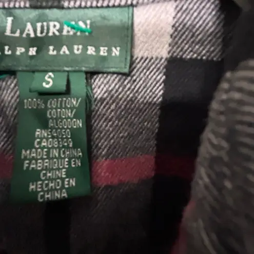 Lauren Ralph Lauren Flannel Plaid Long Sleeve Zip