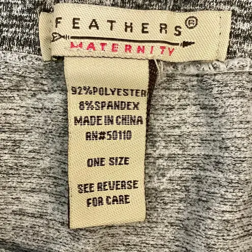 Feathers Heather gray Maternity leggings Pink Love Graphic side stripes