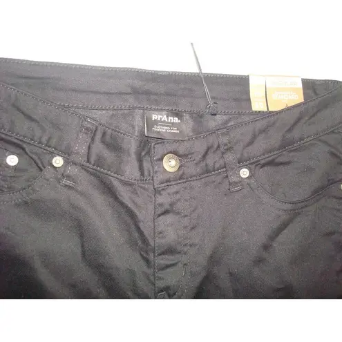 prAna New NWT Womens 10 Kayla Jeans Denim Black Out Stretch 30 X 32 Dark