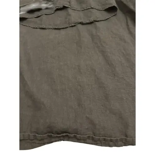 Bryn Walker Black Linen Cowl Neck Short Sleeve Top Womens Small Artsy Lagenlook