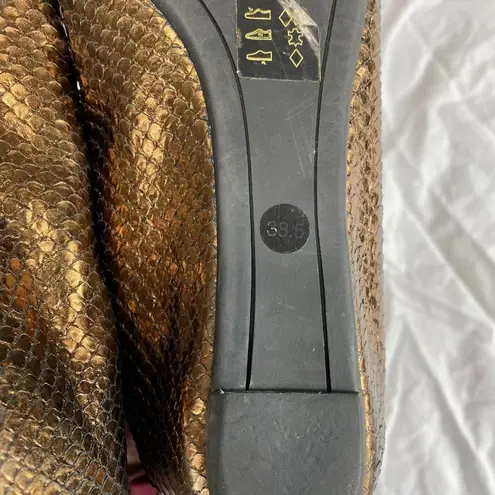 Theory Copper Snake Print Flats Women's 8.5 Brown